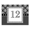 Elegant Black and White Art Deco Table Numbers Post Card