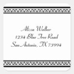 Elegant Black and White Border Sticker stickers
