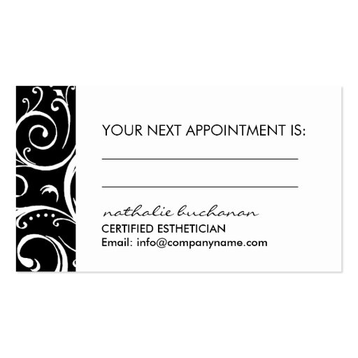 Elegant Black and White Business Cards (back side)