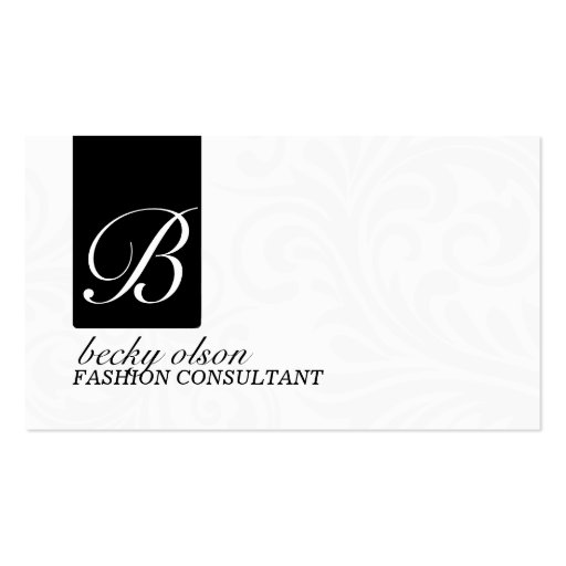 Elegant Black and White Business Cards (front side)