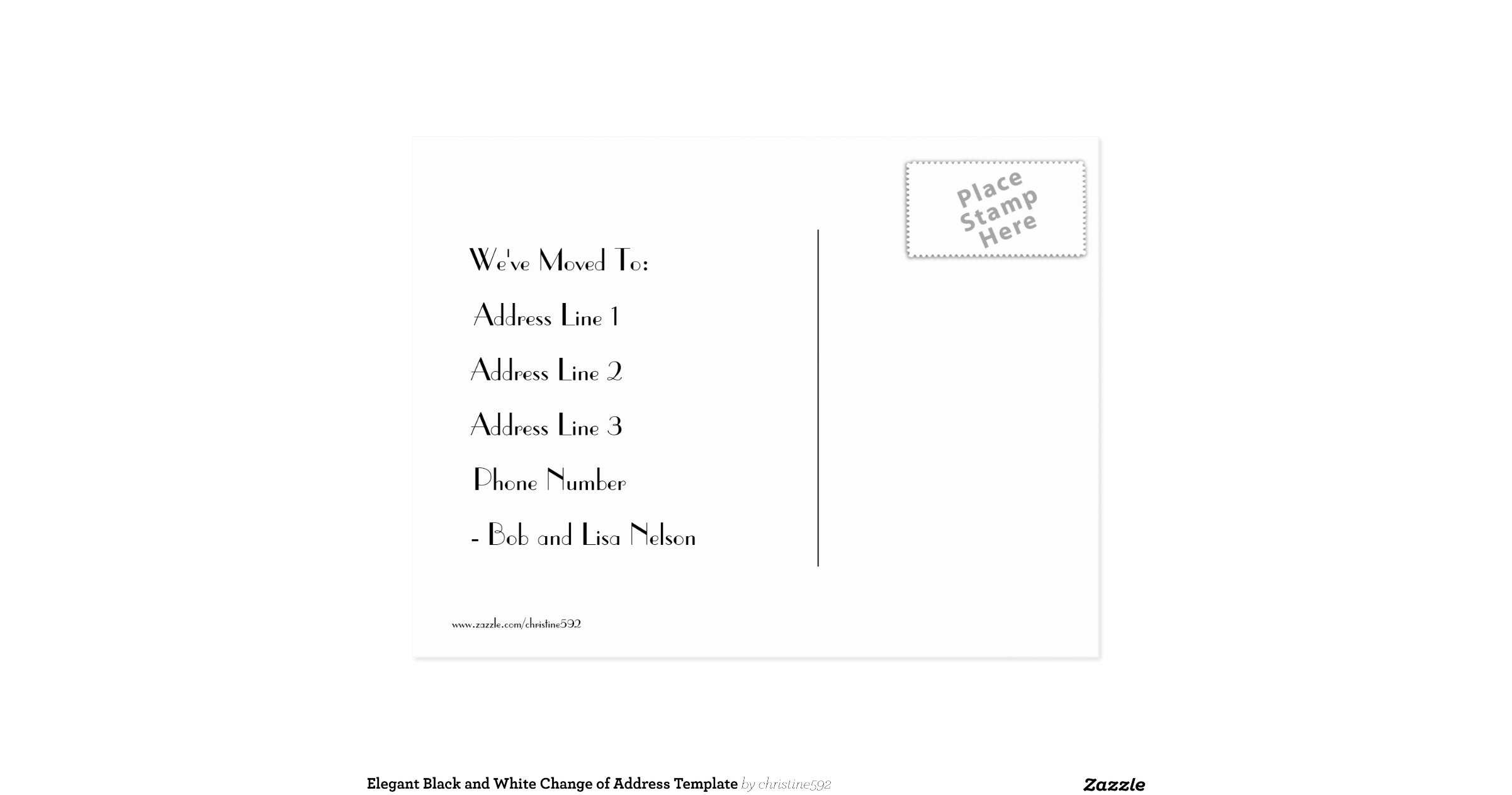 elegant black and white change of address template change of address postcards template