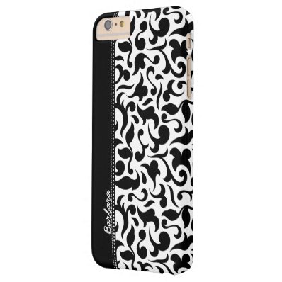 Elegant Black And White Damask Barely There iPhone 6 Plus Case