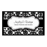 Elegant Black and White Damask Business Cards