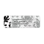 elegant black and white damask labels