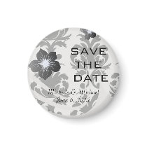 elegant black and white damask magnet
