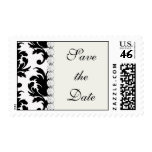 elegant black and white damask postage stamps