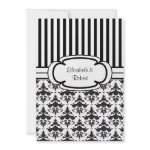 Elegant Black and White Damask Wedding Invitations