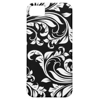Elegant Black and white floral damask Iphone 5 Case