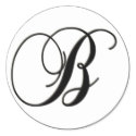 Elegant Black and White Monogram - B - Customized stickers by aslentz Elegant Black and White Monogram - B - Customized stickers
