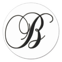 Elegant Black and White Monogram - B - Customized stickers by aslentz Elegant Black and White Monogram - B - Customized stickers