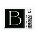 Elegant Black and White monogram B postage by aslentz Elegant Black and White monogram B postage