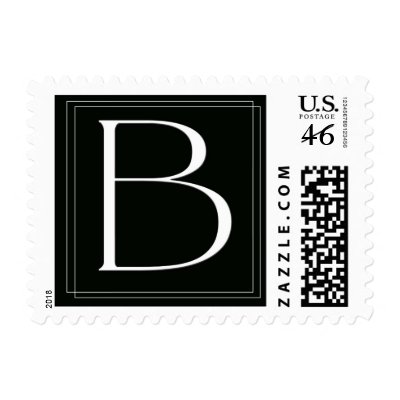 Elegant Black and White monogram B Postage Stamp