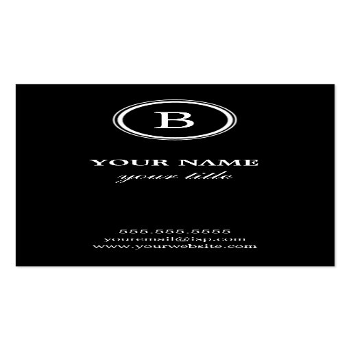 Elegant Black and White Monogram Business Cards