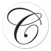 Elegant Black and White Monogram C stickers by aslentz Elegant Black and White Monogram C stickers