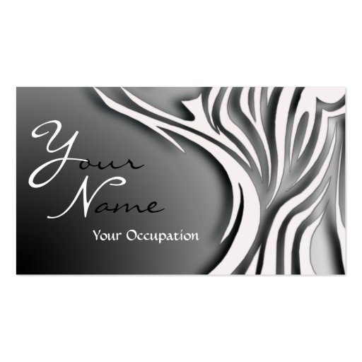 Elegant Black and White  Monogram Card Business Card Template (front side)