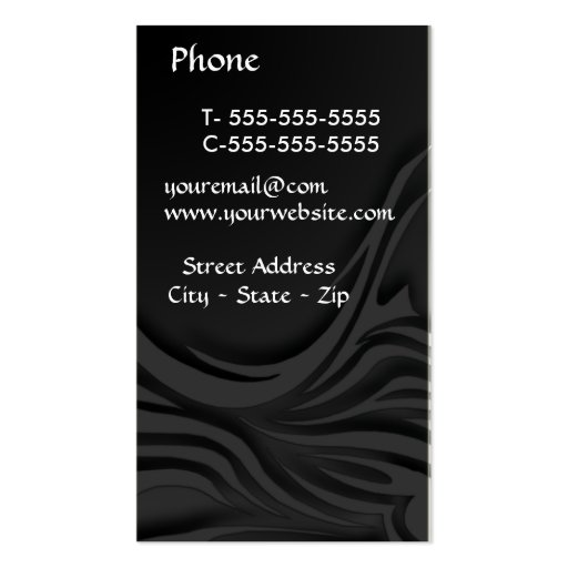 Elegant Black and White  Monogram Card Business Card Template (back side)
