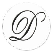 Elegant Black and White Monogram D stickers by aslentz Elegant Black and White Monogram D stickers