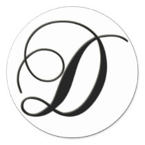 Elegant Black and White Monogram D stickers by aslentz Elegant Black and White Monogram D stickers