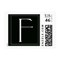 Elegant Black and White monogram F stamps