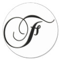 Elegant Black and White Monogram F stickers