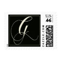 Elegant Black and White Monogram - G postage by aslentz Elegant Black and White Monogram - G postage