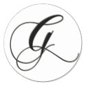 Elegant Black and White Monogram G stickers