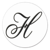 Elegant Black and White Monogram H stickers by aslentz Elegant Black and White Monogram H stickers