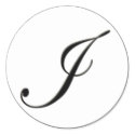 Elegant Black and White Monogram I stickers by aslentz Elegant Black and White Monogram I stickers