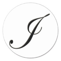 Elegant Black and White Monogram I stickers by aslentz Elegant Black and White Monogram I stickers