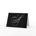 Elegant black and white monogram - initial A cards