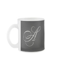 Elegant black and white monogram - initial A mugs
