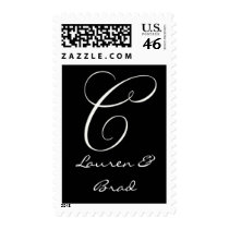 Elegant black and white monogram - initial c postage by aslentz Elegant black and white monogram - initial c postage