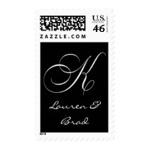 Elegant black and white monogram - initial k stamps