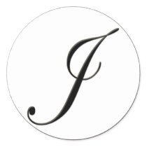 Elegant Black and White Monogram J stickers by aslentz Elegant Black and White Monogram J stickers
