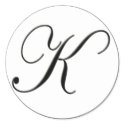 Elegant Black and White Monogram K stickers
