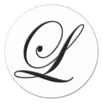 Elegant Black and White Monogram L stickers by aslentz Elegant Black and White Monogram L stickers