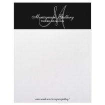 Elegant Black and White Monogram Letterhead by monogramgallery Elegant Black and White Monogram Letterhead