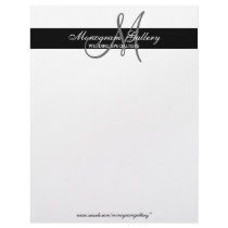 Elegant Black and White Monogram Letterhead