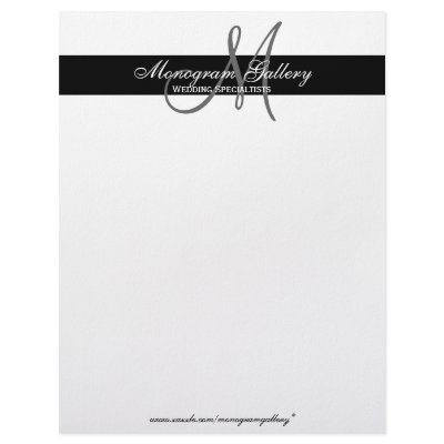 Elegant Black and White Monogram Letterhead