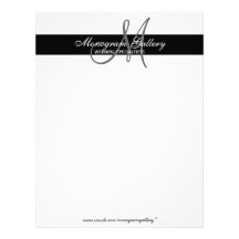 Elegant Black and White Monogram Letterhead