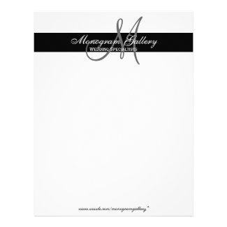 Elegant Black and White Monogram Letterhead