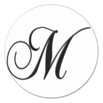 Elegant Black and White Monogram M stickers