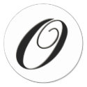 Elegant Black and White Monogram O stickers by aslentz Elegant Black and White Monogram O stickers