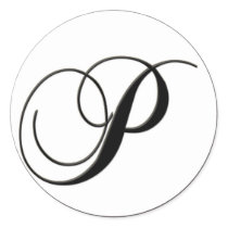 Elegant Black and White Monogram P stickers