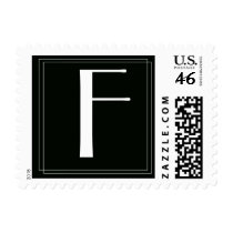 Elegant Black and White Monogram postage by aslentz Elegant Black and White Monogram postage