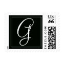 Elegant Black and White Monogram postage