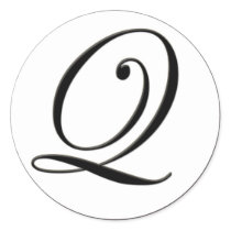 Elegant Black and White Monogram Q stickers