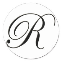 Elegant Black and White Monogram R stickers by aslentz Elegant Black and White Monogram R stickers