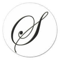 Elegant Black and White Monogram S stickers