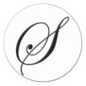 Elegant Black and White Monogram S stickers
